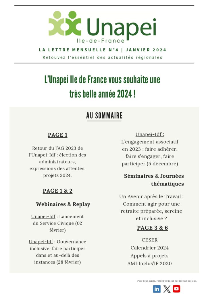 La Lettre Mensuelle N°4 | Janvier 2024