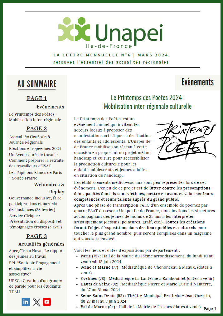 La Lettre Mensuelle N°6 | Mars 2024